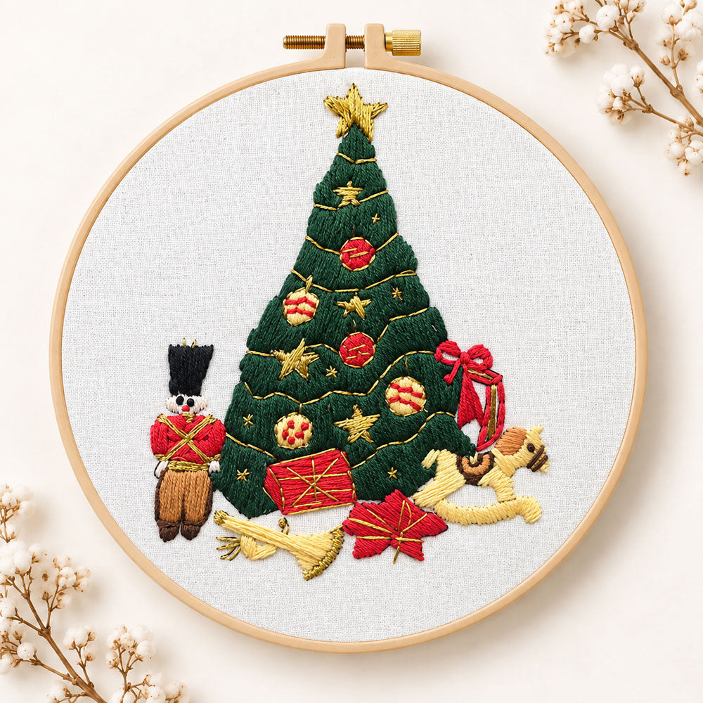 Christmas tree and toys embroidery kit