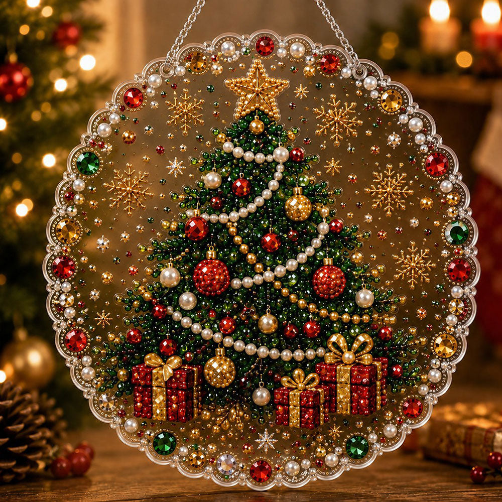 Christmas tree gifts pearl diamond painting kit for beginners