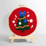 Christmas tree with snowflakes punch needle kit for beginners