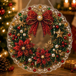Christmas wreath pearl diamond painting kit for beginners