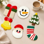Classic christmas decorations punch needle coasters used for home decoration