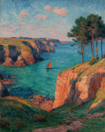 Cliffside ocean sailboat cross stitch kit for beginners