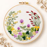 Clover floral wreath embroidery kit