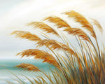 Coastal pampas grass view cross stitch kit for beginners