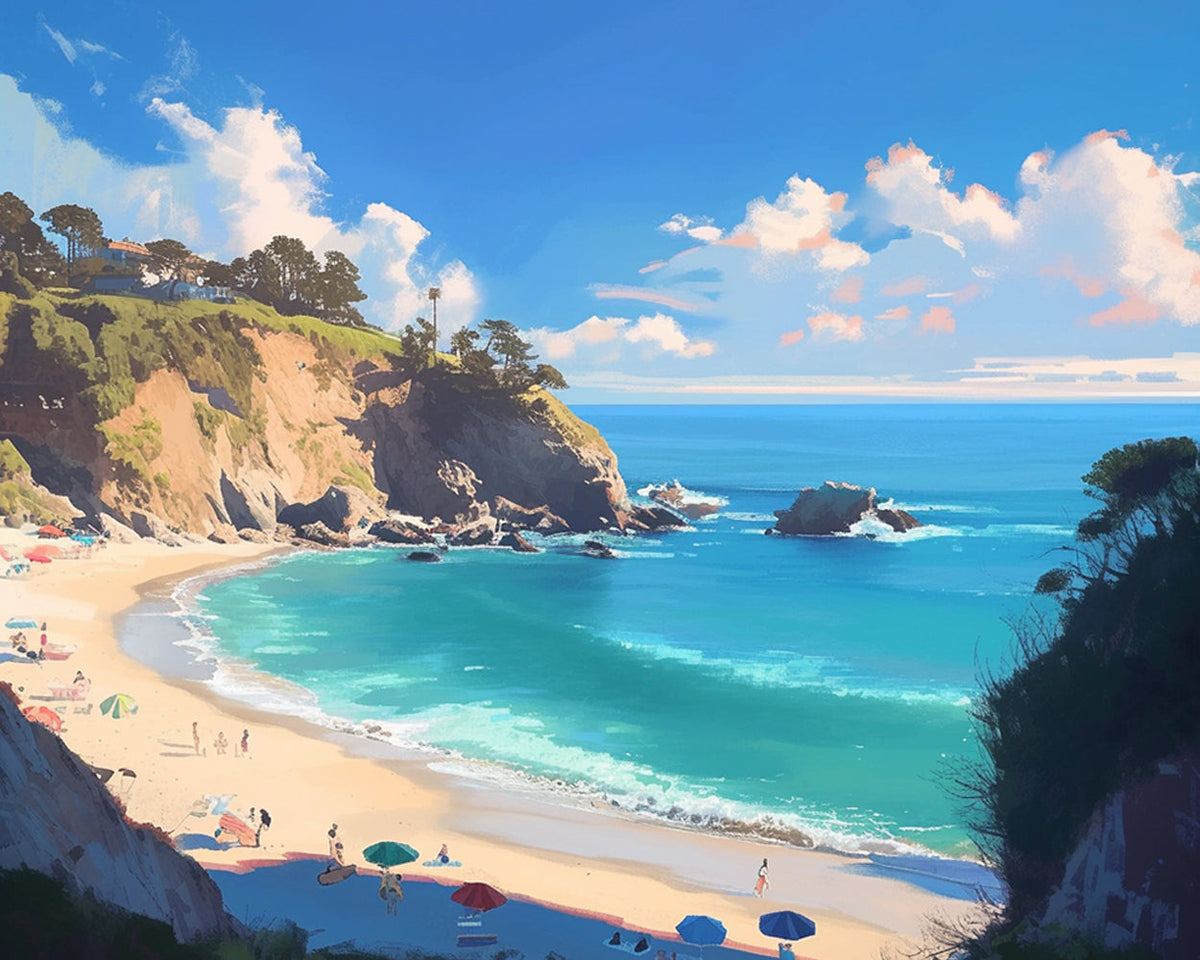 Coastal summer beach cross stitch kit for beginners