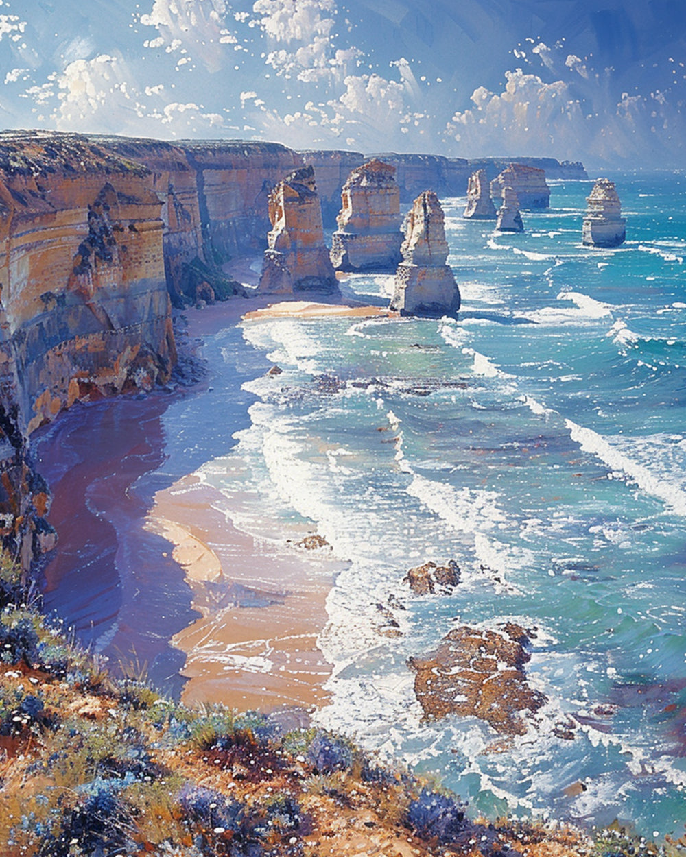 Coastal twelve apostles cross stitch kit for beginners