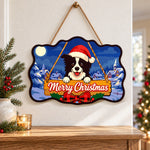 Collie merry christmas paint by numbers door hanger as indoor wall decor
