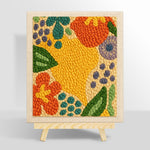 Colorful abstract botanical punch needle kit for beginners