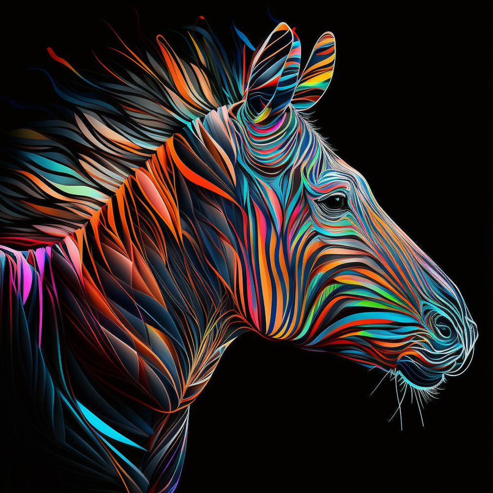 Colorful Abstract Zebra cross stitch kit for beginners