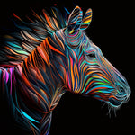 Colorful Abstract Zebra cross stitch kit for beginners