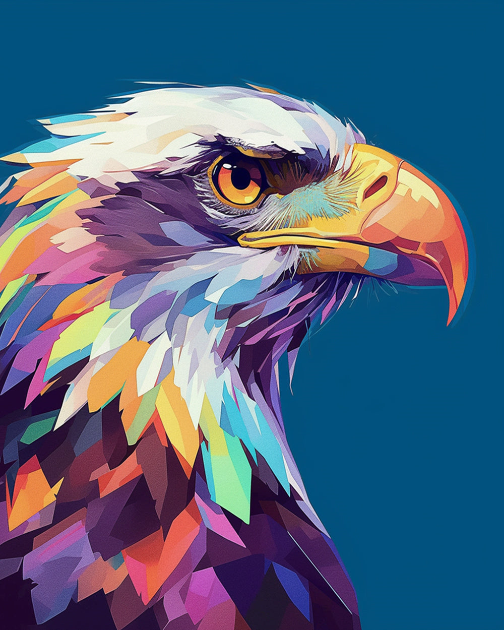 Colorful bald eagle art cross stitch kit for beginners