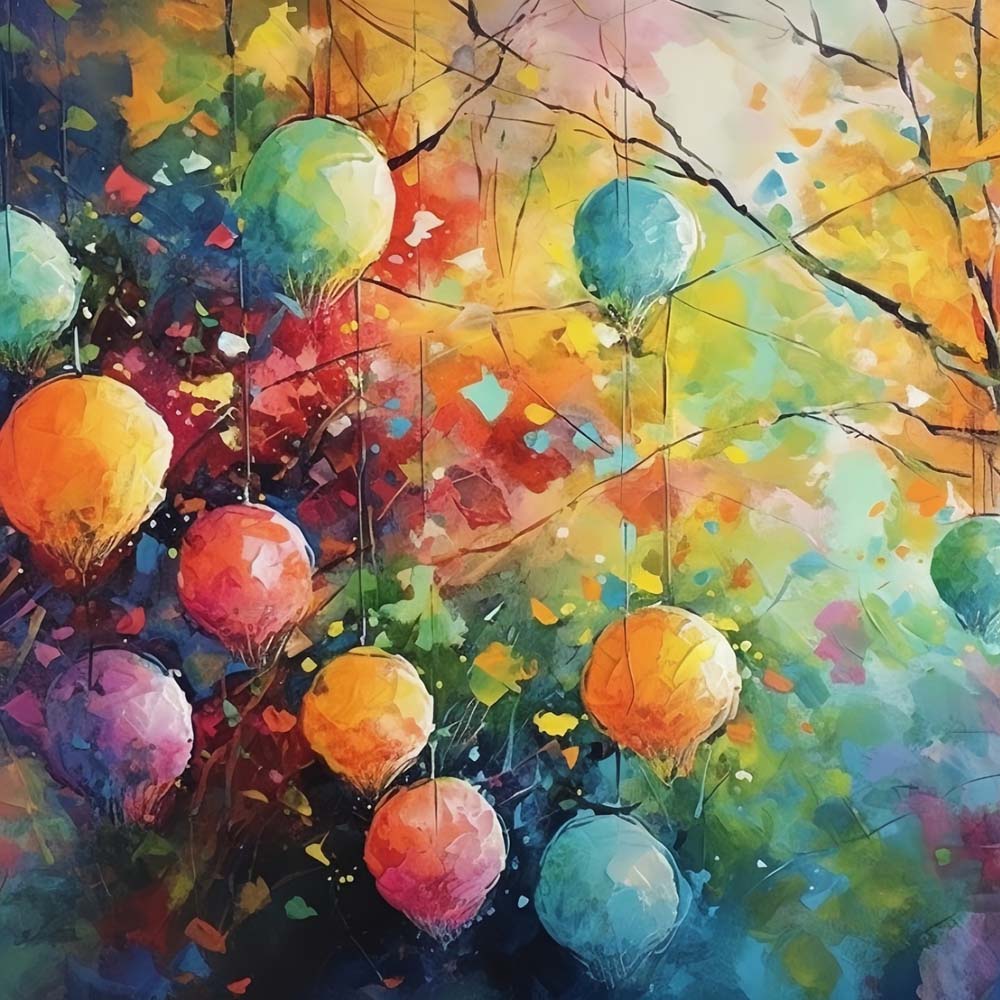 Colorful balloon artwork cross stitch kit for beginners