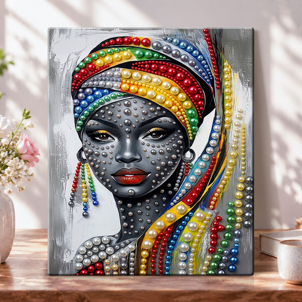 Colorful beaded beauty pearl diamond painting kit for beginners