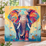 Colorful bohemian elephant pearl diamond painting kit for beginners