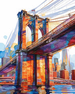 Colorful brooklyn bridge cross stitch kit for beginners