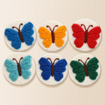 Colorful butterflies punch needle coaster kit finished handmade coasters