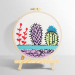 Colorful cactus trio punch needle kit for beginners