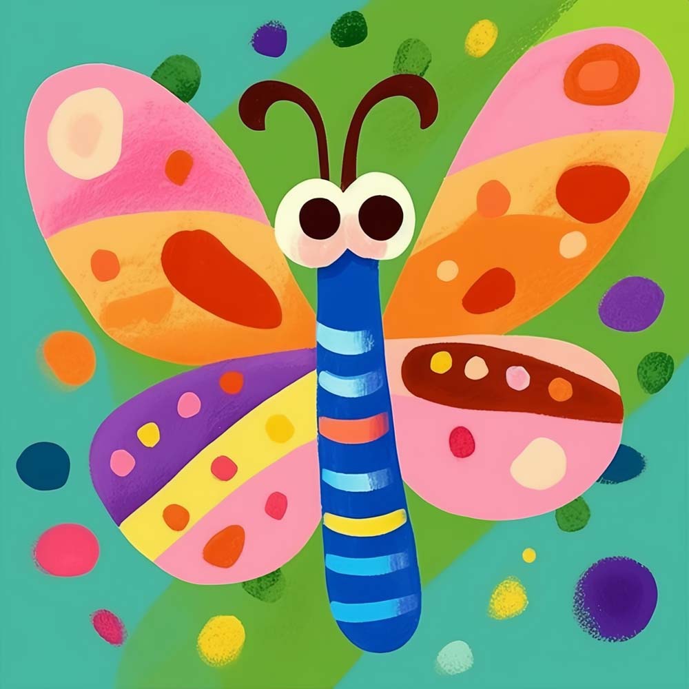 Colorful cartoon butterfly cross stitch kit for beginners