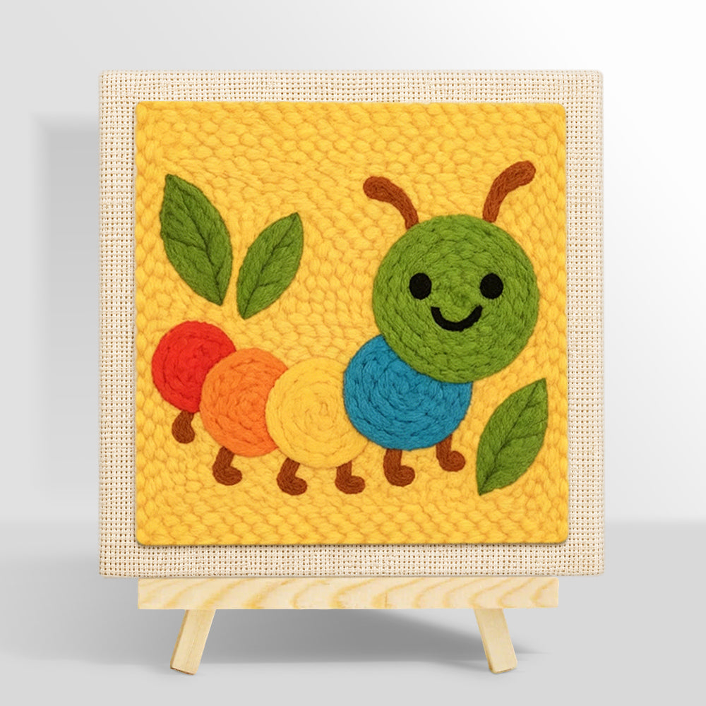 Colorful caterpillar punch needle kit for beginners
