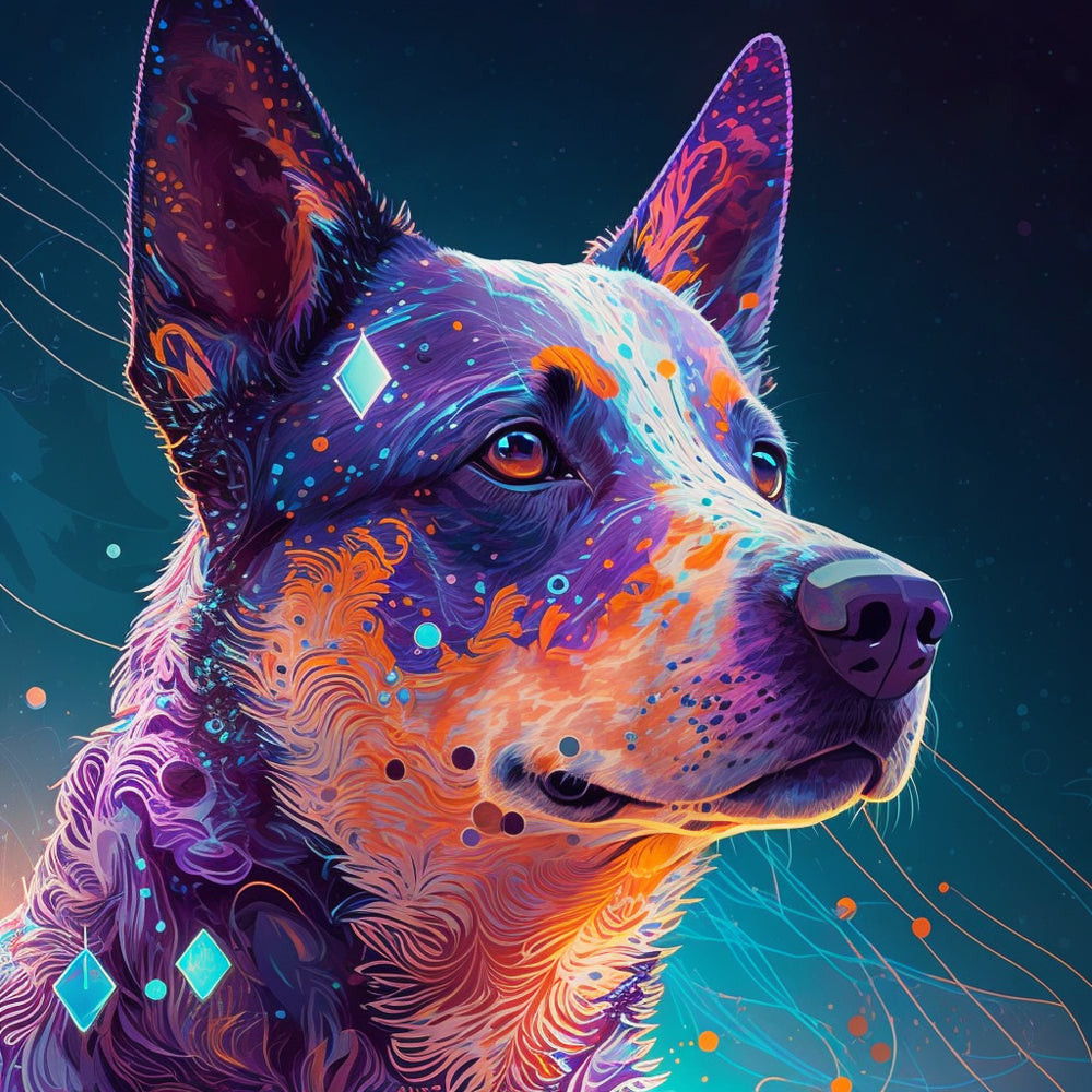 Colorful cattle dog cross stitch kit for beginners