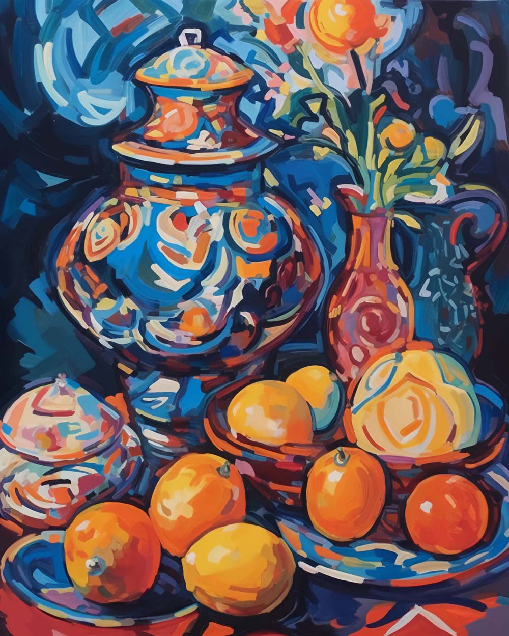 Colorful ceramic citrus art cross stitch kit for beginners