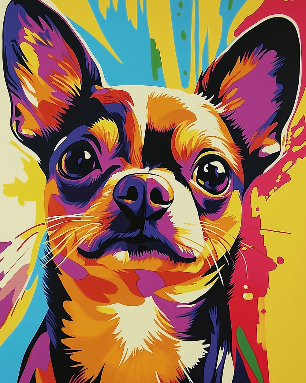 Colorful chihuahua cross stitch kit for beginners