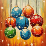 Colorful christmas baubles cross stitch kit for beginners
