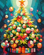 Colorful christmas tree cross stitch kit for beginners