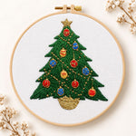 Colorful christmas tree embroidery kit