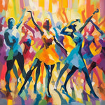 Colorful crowd dance party art cross stitch kit for beginners