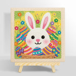 Colorful easter egg bunny punch needle kit for beginners