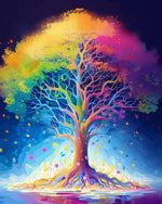 Colorful enchanted tree cross stitch kit for beginners