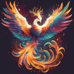 Colorful fantasy phoenix cross stitch kit for beginners