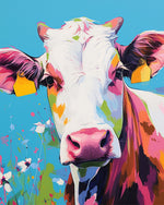 Colorful farm cow cross stitch kit for beginners