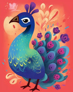 Colorful floral peacock cross stitch kit for beginners
