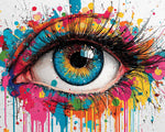 Colorful graffiti eye art cross stitch kit for beginners