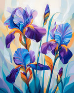 Colorful iris canvas cross stitch kit for beginners