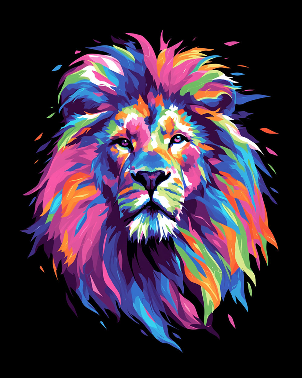 Colorful lion head cross stitch kit for beginners