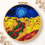 Colorful mountain sunset embroidery kit