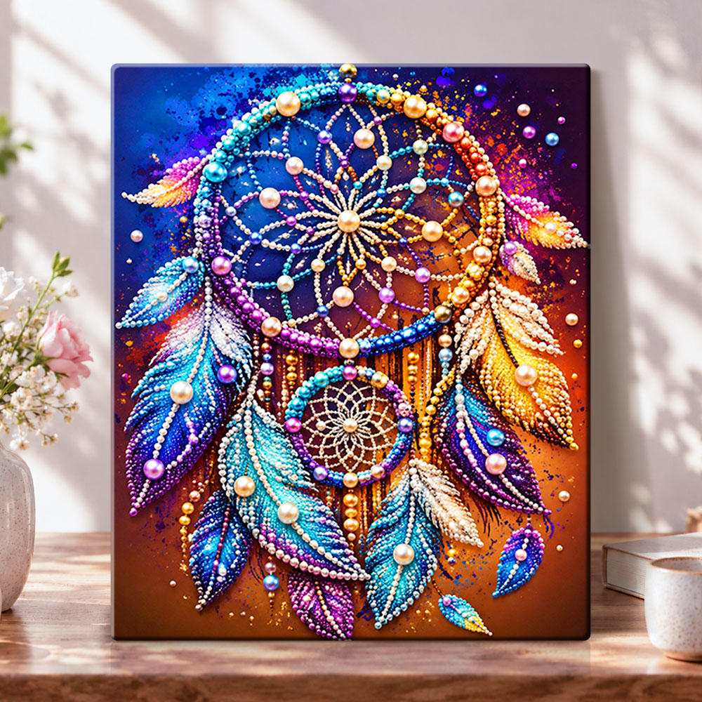 Colorful pearl dreamcatcher pearl diamond painting kit for beginners