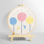 Colorful round flowers punch needle kit for beginners