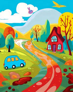 Colorful rural journey cross stitch kit for beginners