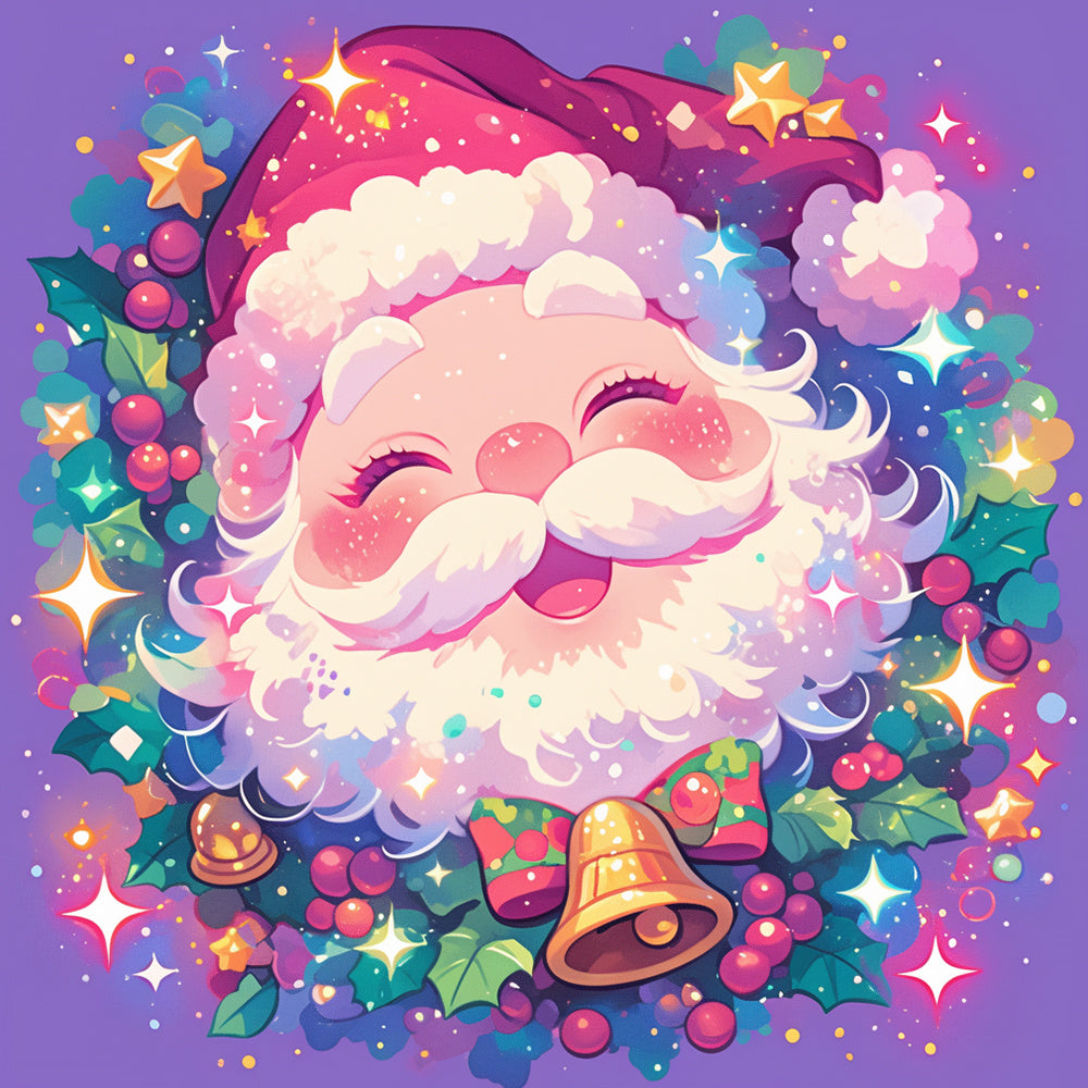 Colorful santa art cross stitch kit for beginners