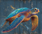 Colorful sea turtle art cross stitch kit for beginners