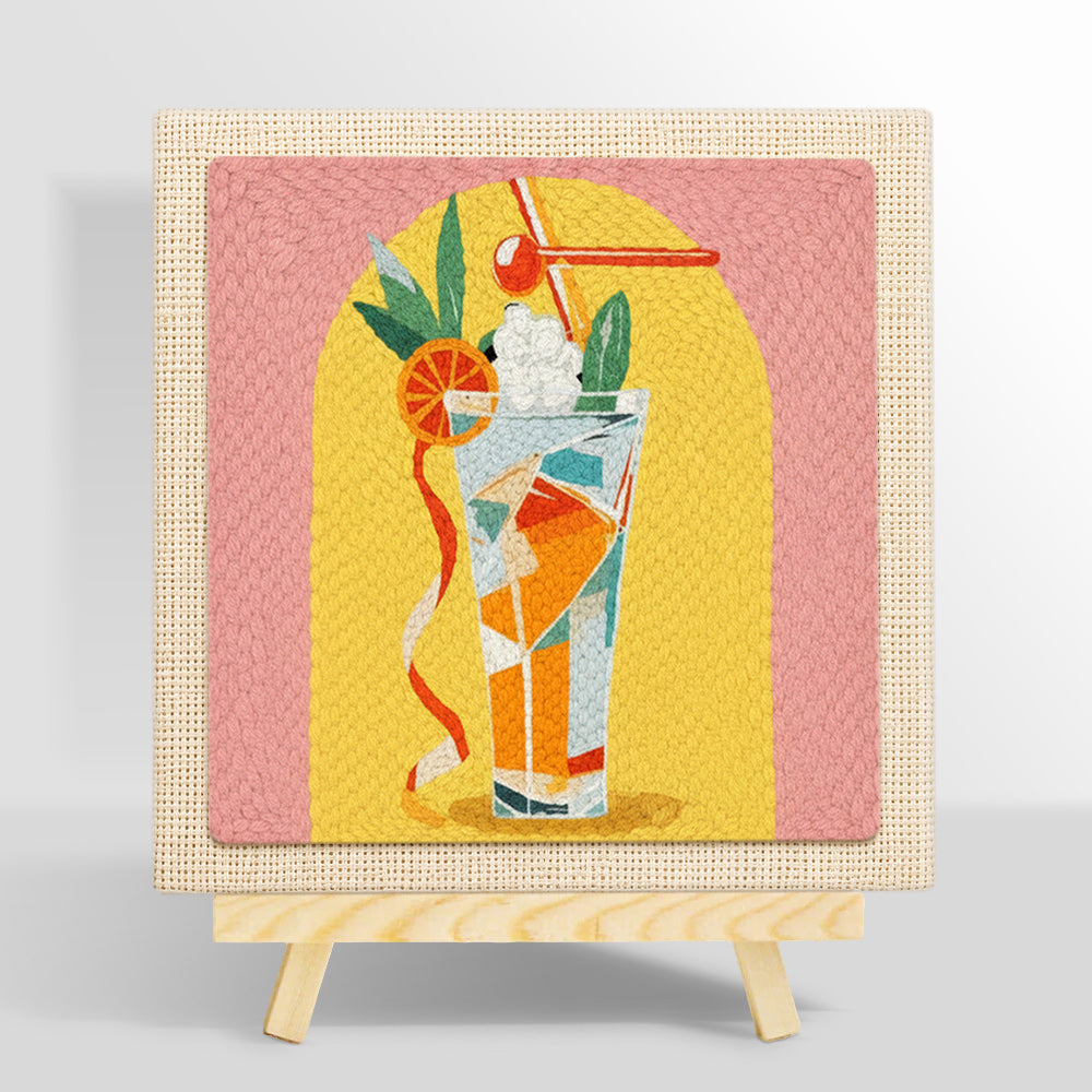 Colorful tall cocktail punch needle kit for beginners