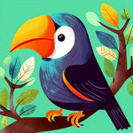 Colorful toucan bird cross stitch kit for beginners