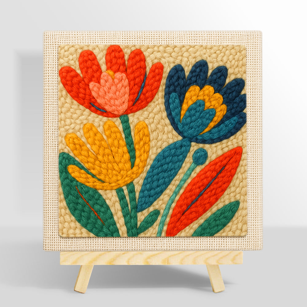 Colorful tulips punch needle kit for beginners