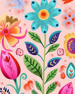 Colorful wildflower sketch cross stitch kit for beginners