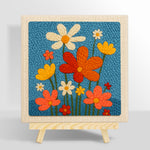 Colorful wildflowers punch needle kit for beginners