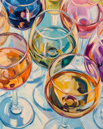 Colorful wine glasses cross stitch kit for beginners
